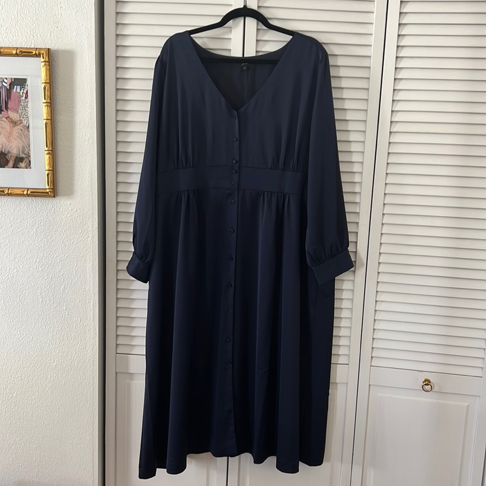 J. Crew Button Front Dress - Navy